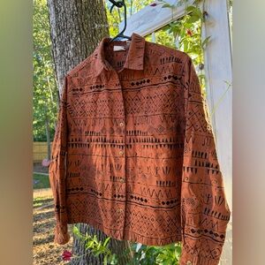Chico's Earthy Brown Geometric Jacket